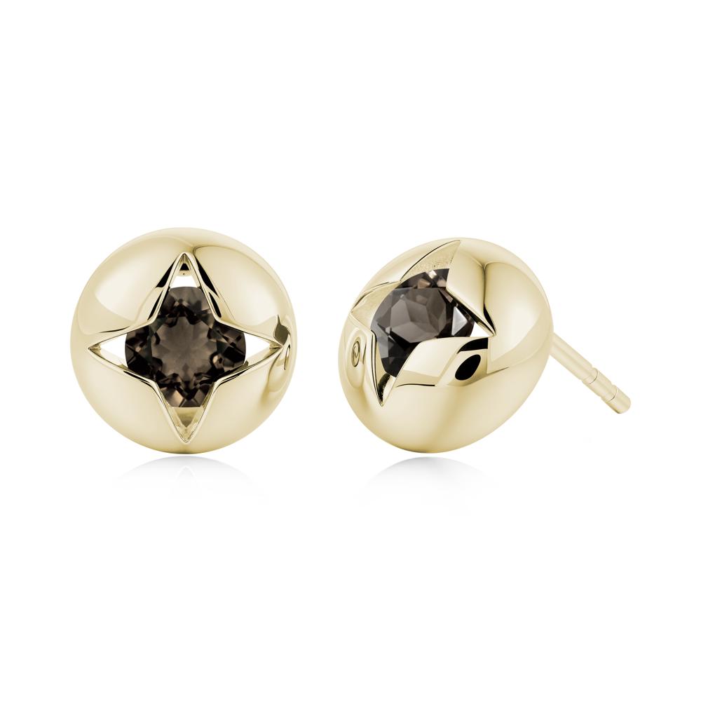 Petite London Blue Topaz Four Point Star Stud Earrings - LUO Jewelry #gemstone_Smoky Quartz