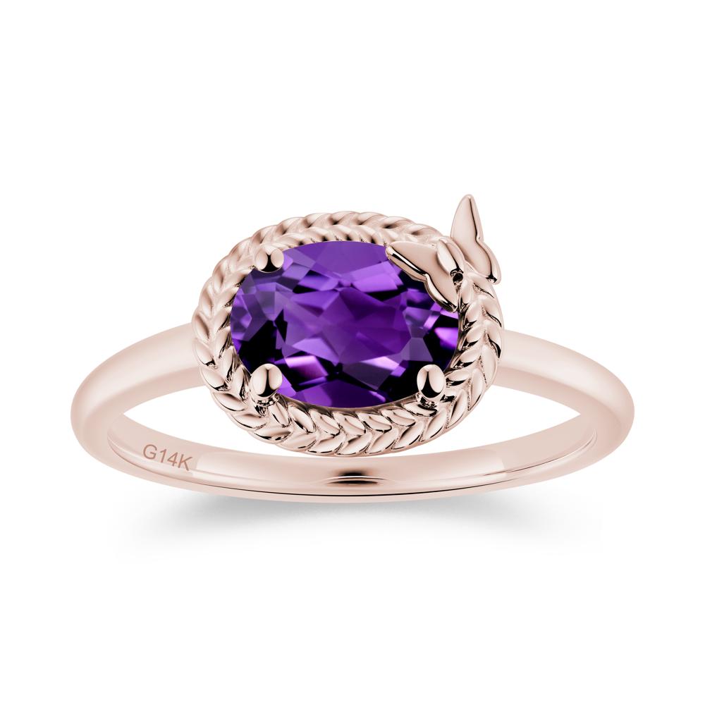 Oval Cut Amethyst Butterfly Promise Ring - LUO Jewelry #gemstone_Amethyst