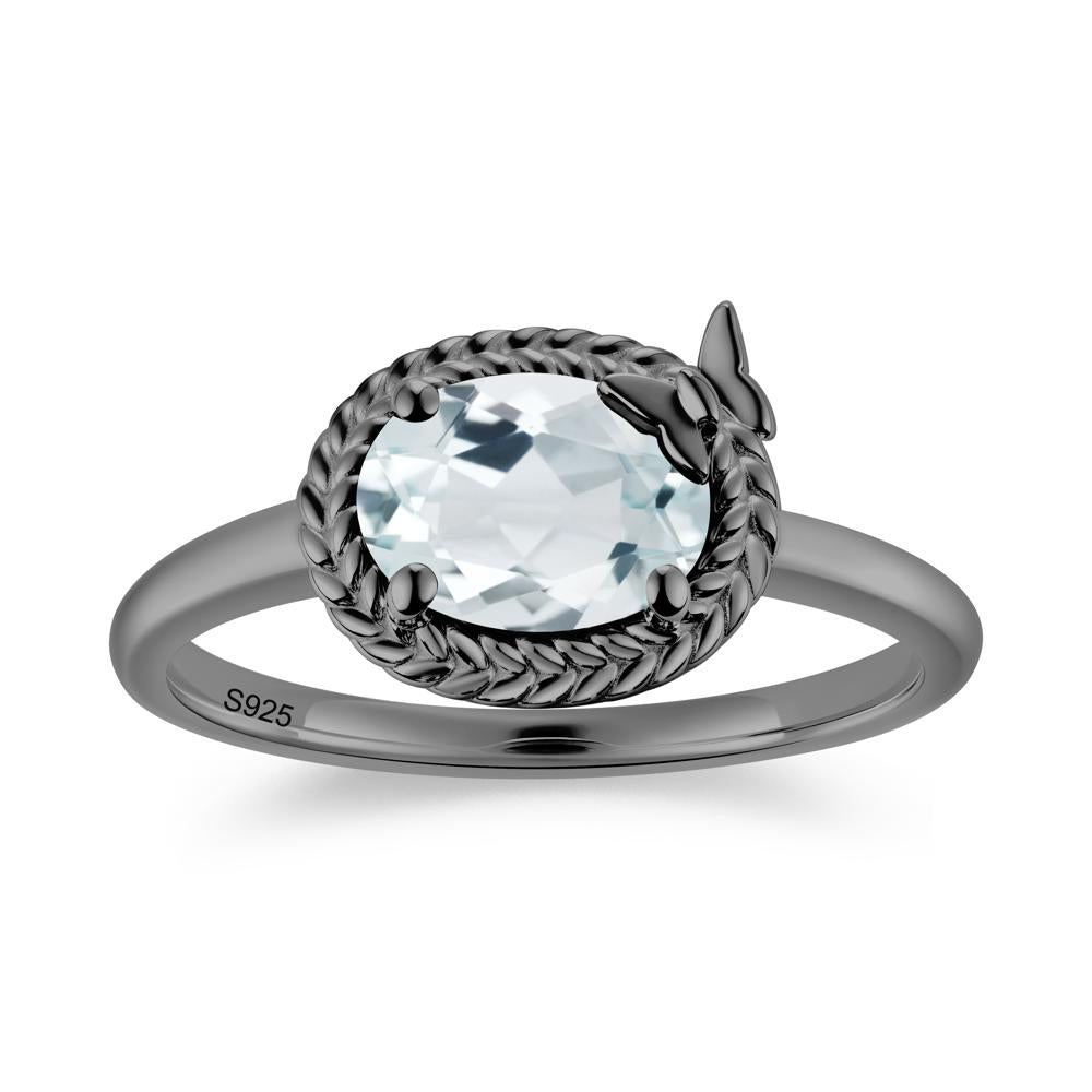Oval Cut Amethyst Butterfly Promise Ring - LUO Jewelry #gemstone_Aquamarine