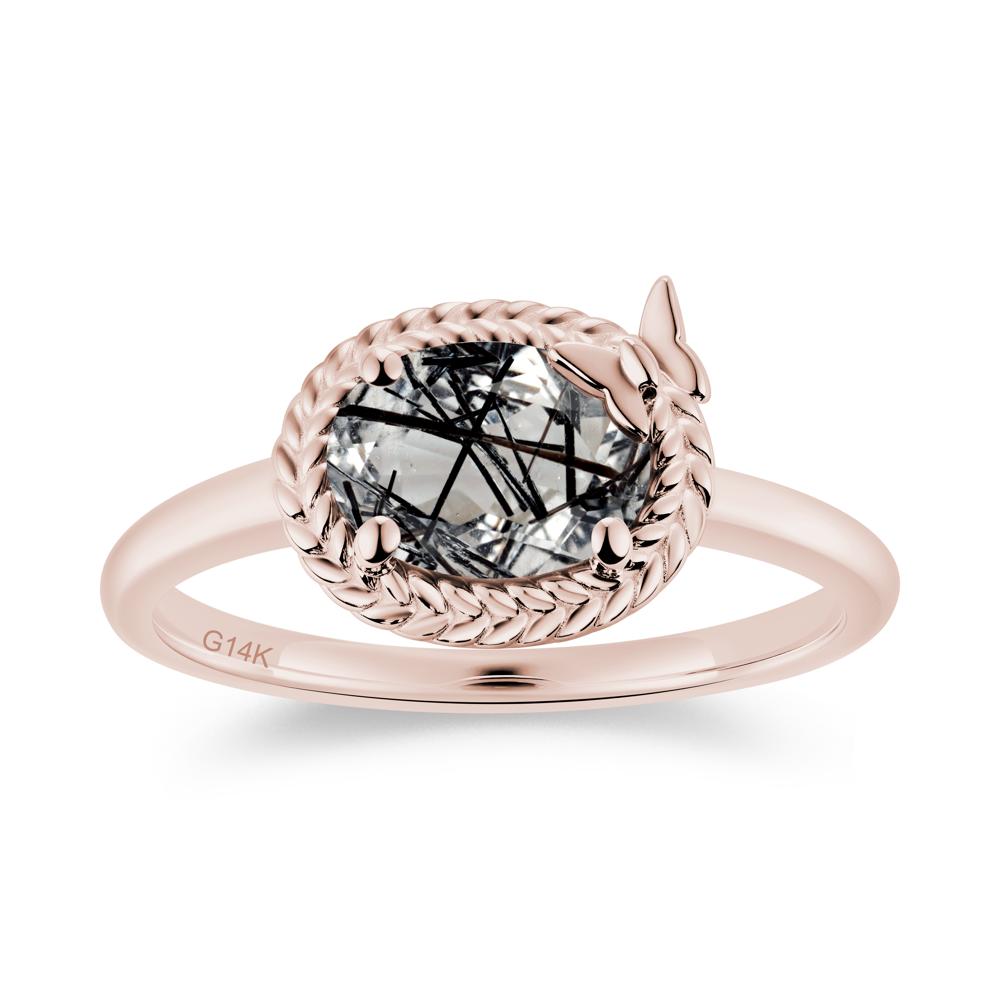 Oval Cut Amethyst Butterfly Promise Ring - LUO Jewelry #gemstone_Black Rutilated Quartz