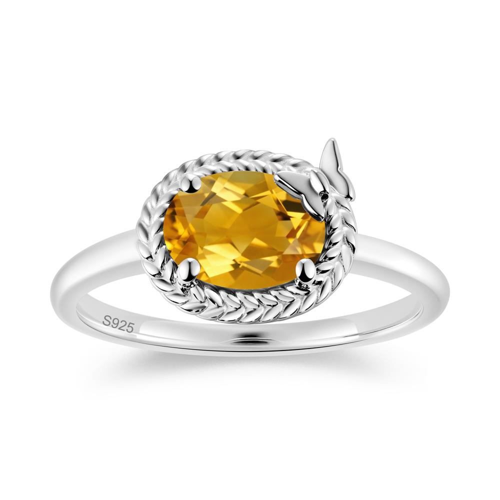 Oval Cut Amethyst Butterfly Promise Ring - LUO Jewelry #gemstone_Citrine
