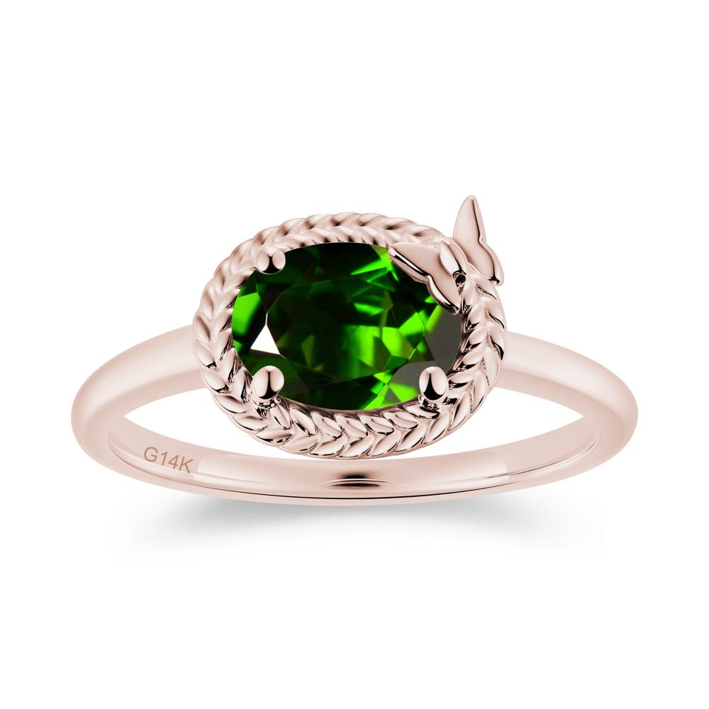 Oval Cut Amethyst Butterfly Promise Ring - LUO Jewelry #gemstone_Diopside