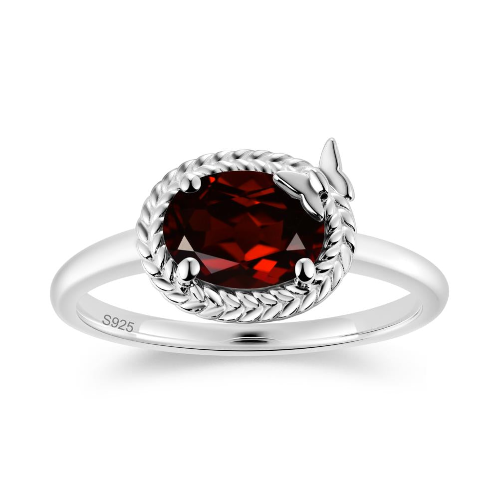 Oval Cut Amethyst Butterfly Promise Ring - LUO Jewelry #gemstone_Garnet