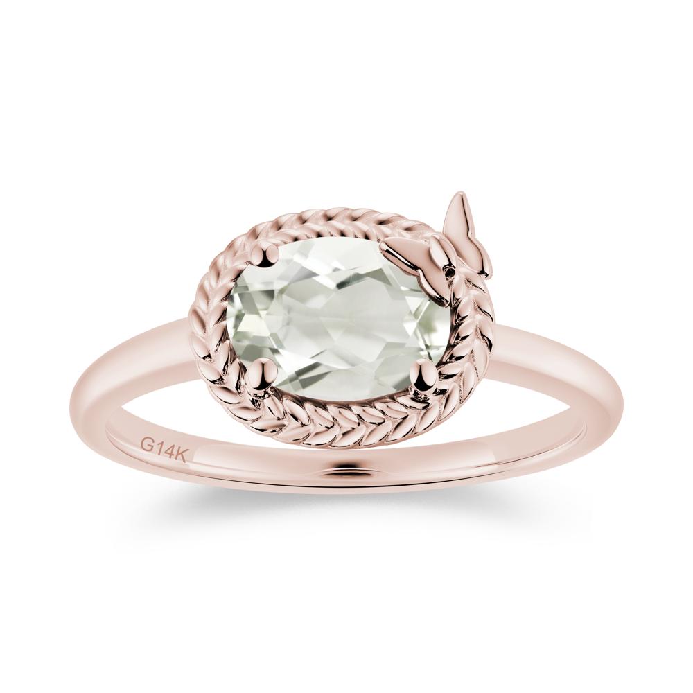 Oval Cut Amethyst Butterfly Promise Ring - LUO Jewelry #gemstone_Green Amethyst