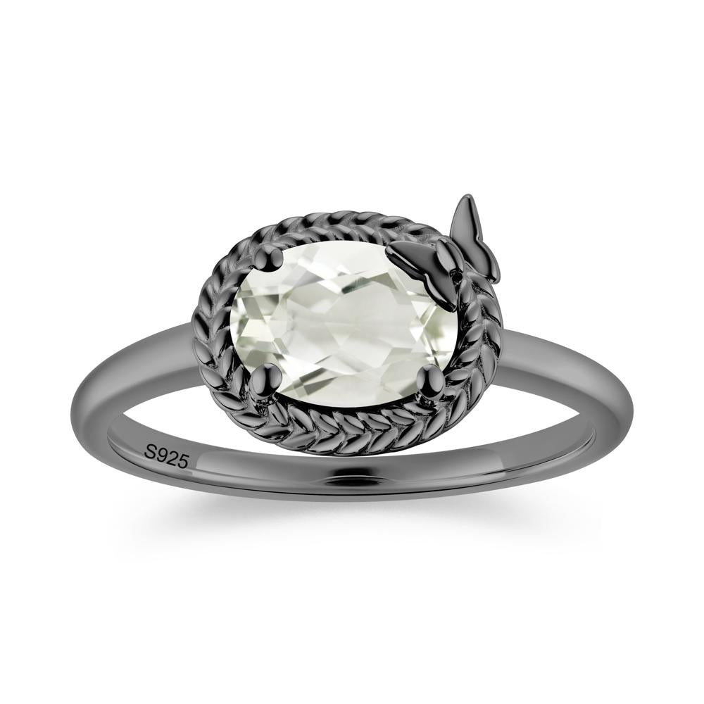 Oval Cut Amethyst Butterfly Promise Ring - LUO Jewelry #gemstone_Green Amethyst
