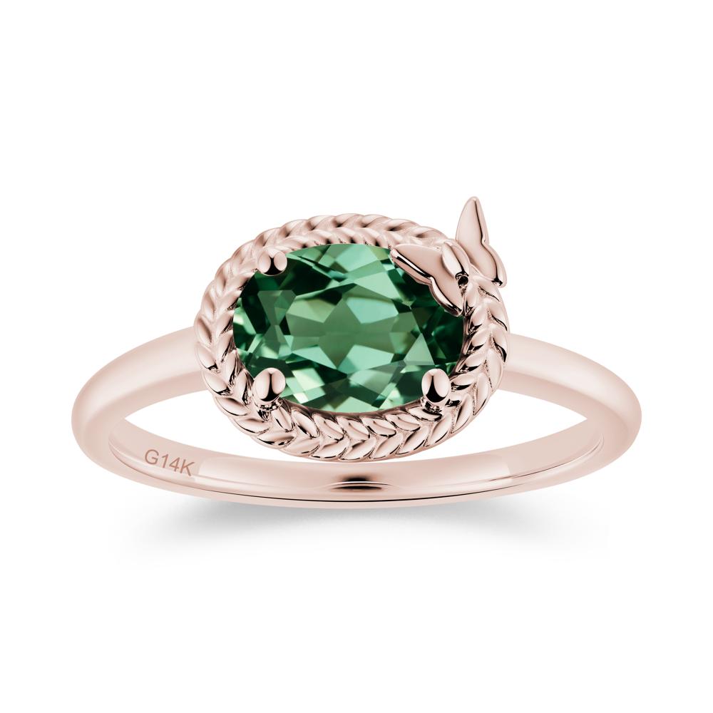 Oval Cut Amethyst Butterfly Promise Ring - LUO Jewelry #gemstone_Green Sapphire