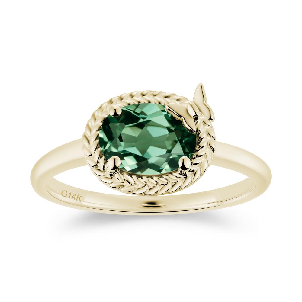 Oval Cut Amethyst Butterfly Promise Ring - LUO Jewelry #gemstone_Green Sapphire