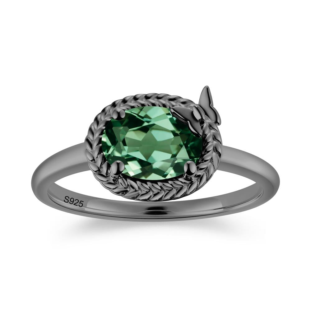 Oval Cut Amethyst Butterfly Promise Ring - LUO Jewelry #gemstone_Green Sapphire