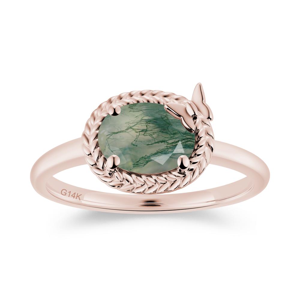 Oval Cut Amethyst Butterfly Promise Ring - LUO Jewelry #gemstone_Moss Agate