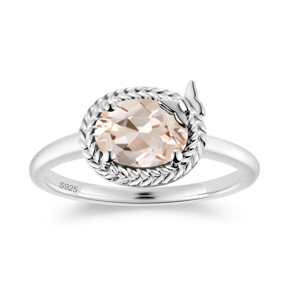 Oval Cut Amethyst Butterfly Promise Ring - LUO Jewelry #gemstone_Morganite
