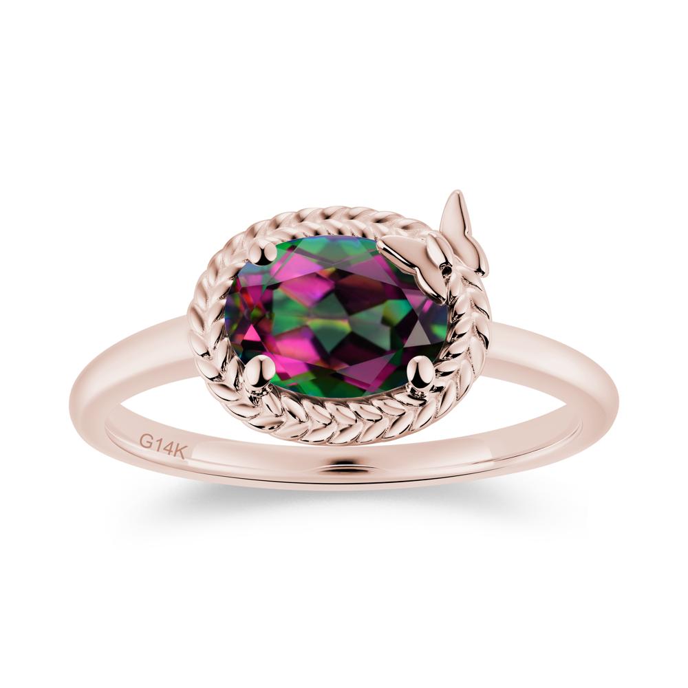 Oval Cut Amethyst Butterfly Promise Ring - LUO Jewelry #gemstone_Mystic Topaz