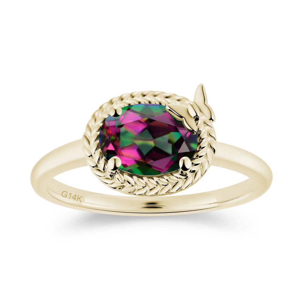Oval Cut Amethyst Butterfly Promise Ring - LUO Jewelry #gemstone_Mystic Topaz
