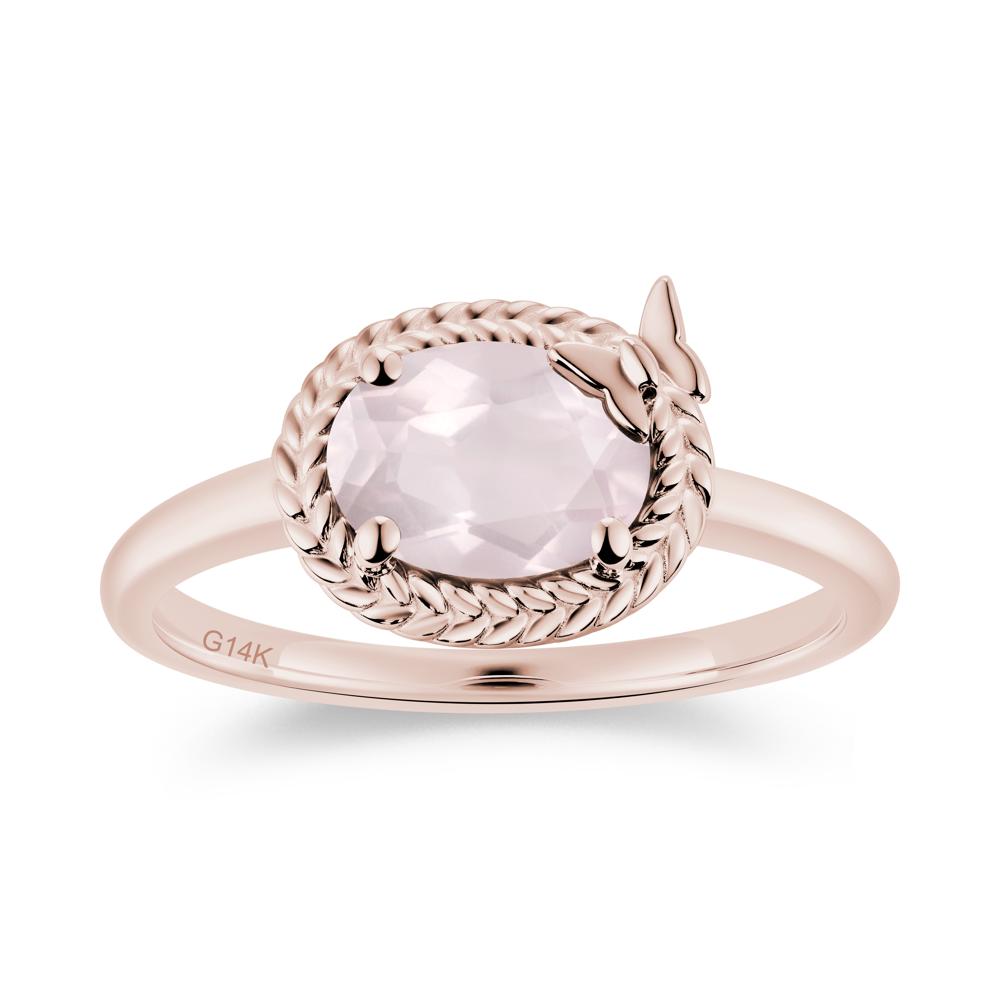 Oval Cut Amethyst Butterfly Promise Ring - LUO Jewelry #gemstone_Rose Quartz