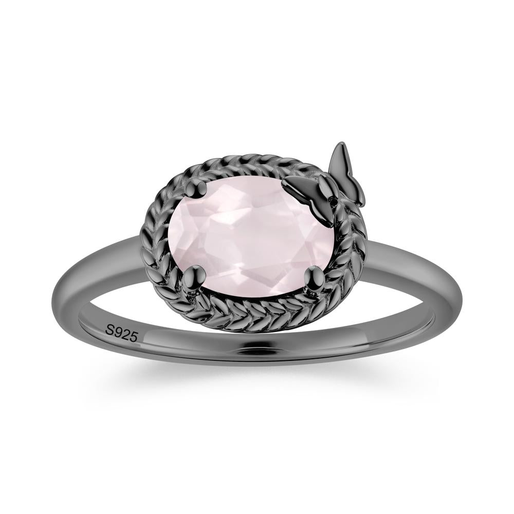 Oval Cut Amethyst Butterfly Promise Ring - LUO Jewelry #gemstone_Rose Quartz