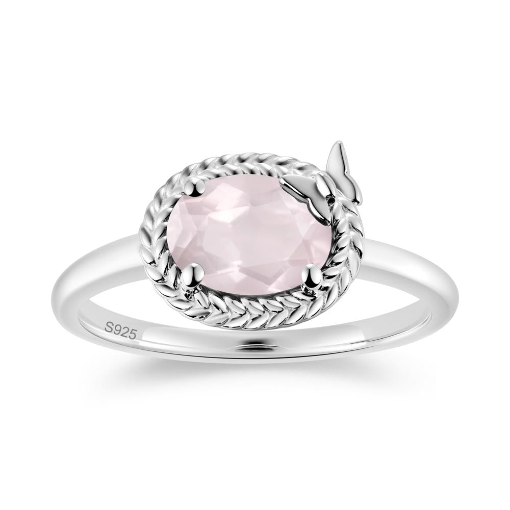 Oval Cut Amethyst Butterfly Promise Ring - LUO Jewelry #gemstone_Rose Quartz