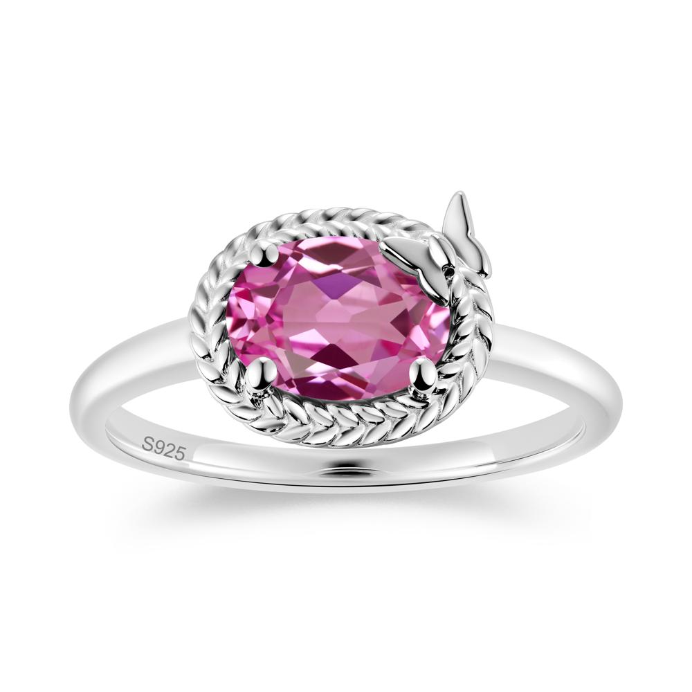 Oval Cut Amethyst Butterfly Promise Ring - LUO Jewelry #gemstone_Pink Sapphire