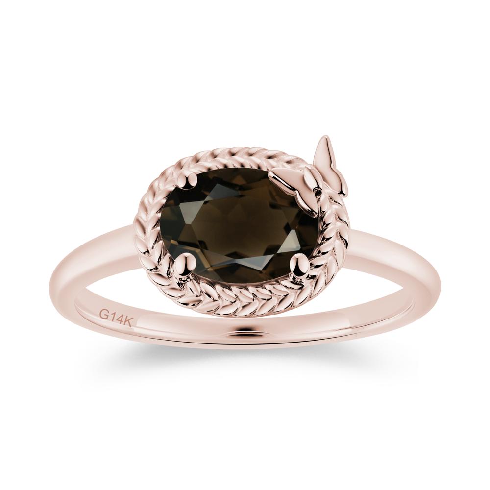 Oval Cut Amethyst Butterfly Promise Ring - LUO Jewelry #gemstone_Smoky Quartz