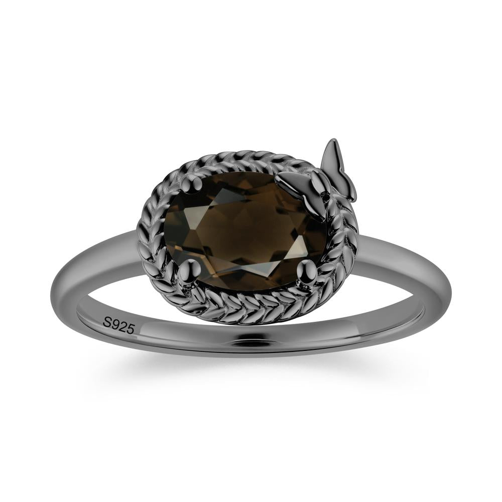 Oval Cut Amethyst Butterfly Promise Ring - LUO Jewelry #gemstone_Smoky Quartz