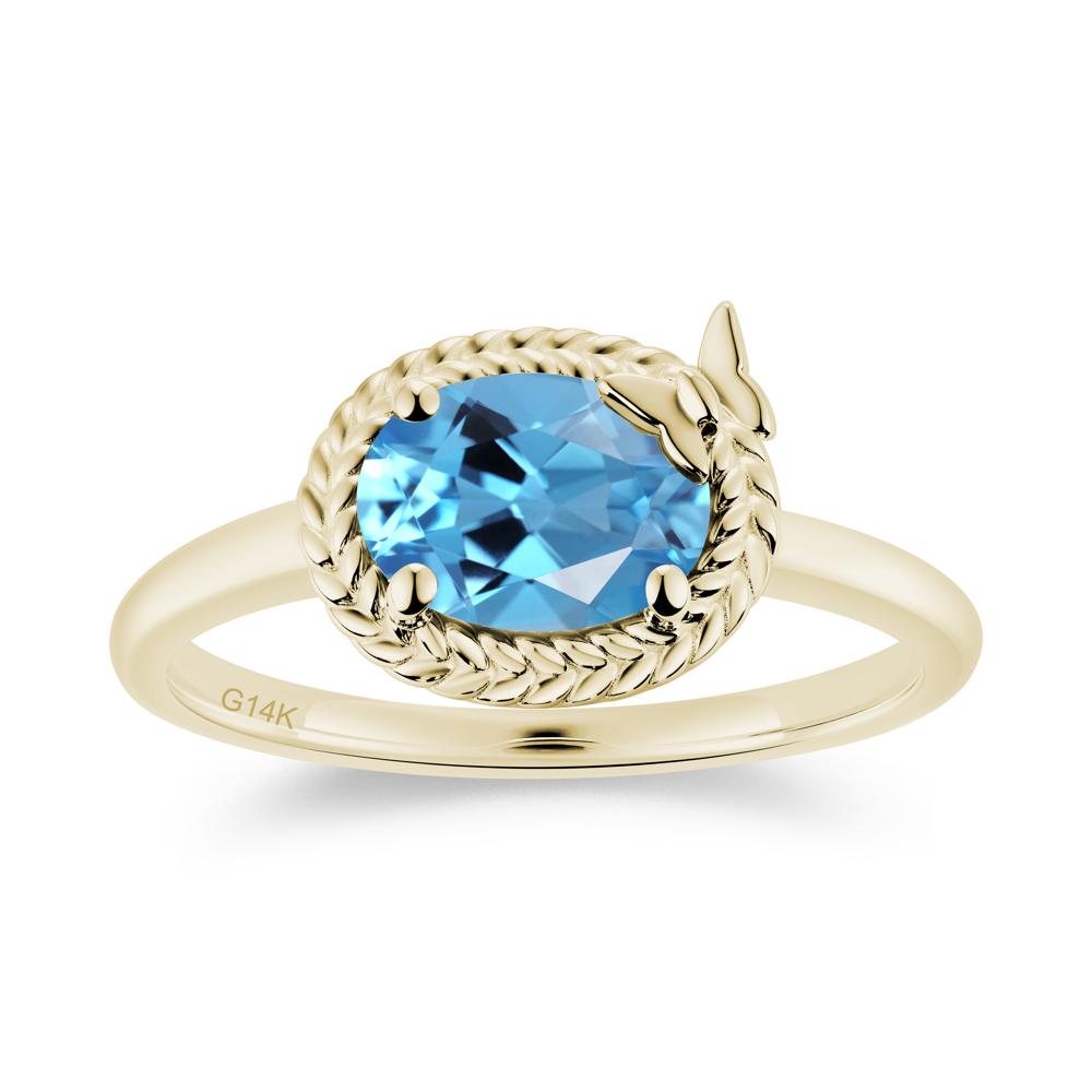 Oval Cut Amethyst Butterfly Promise Ring - LUO Jewelry #gemstone_Swiss Blue Topaz