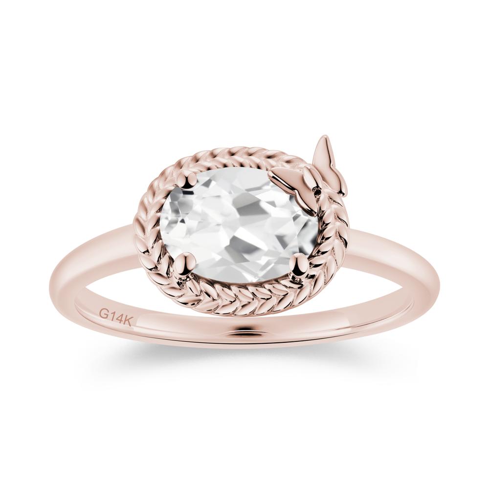 Oval Cut Amethyst Butterfly Promise Ring - LUO Jewelry #gemstone_White Topaz