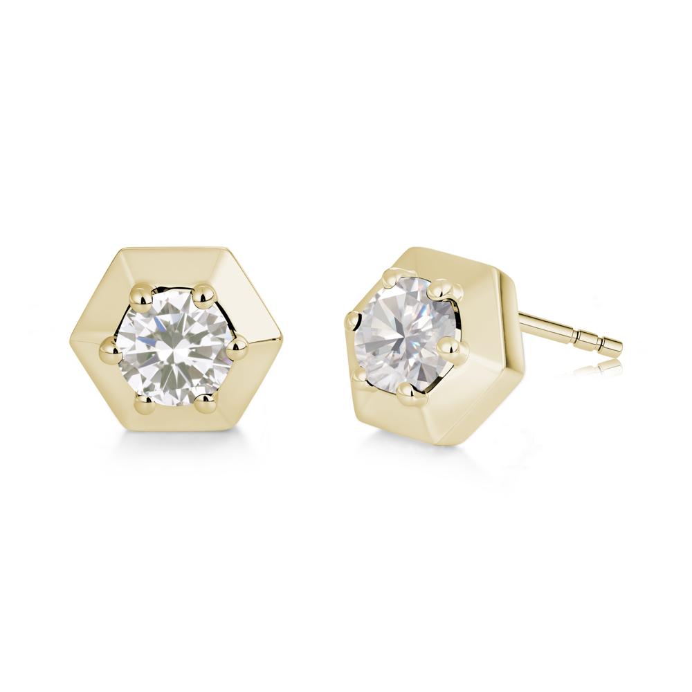 Minimalist Solitaire Round Alexandrite Stud Earrings - LUO Jewelry #gemstone_Cubic Zirconia