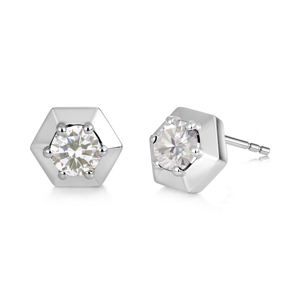 Minimalist Solitaire Round Alexandrite Stud Earrings - LUO Jewelry #gemstone_Cubic Zirconia