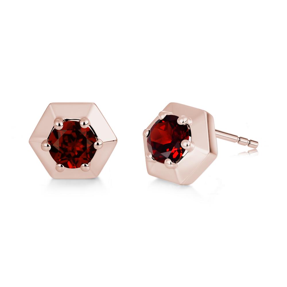 Minimalist Solitaire Round Alexandrite Stud Earrings - LUO Jewelry #gemstone_Garnet