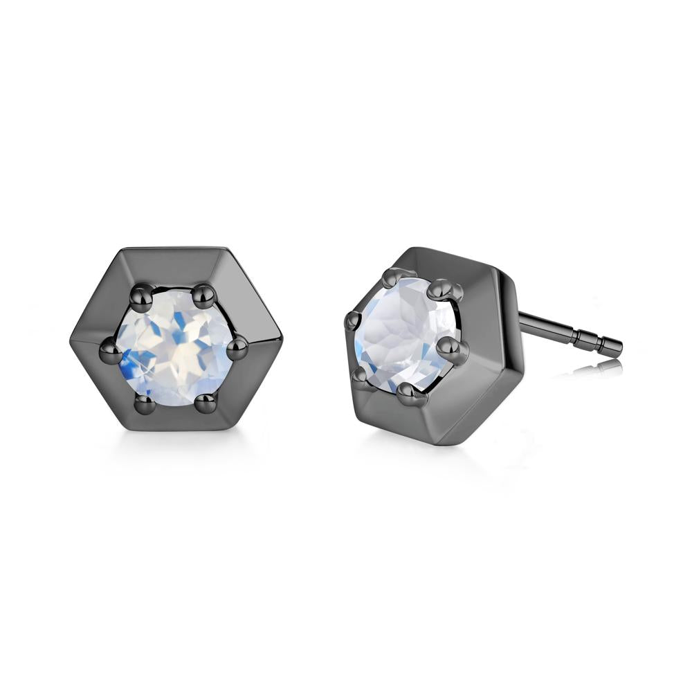 Minimalist Solitaire Round Alexandrite Stud Earrings - LUO Jewelry #gemstone_Moonstone
