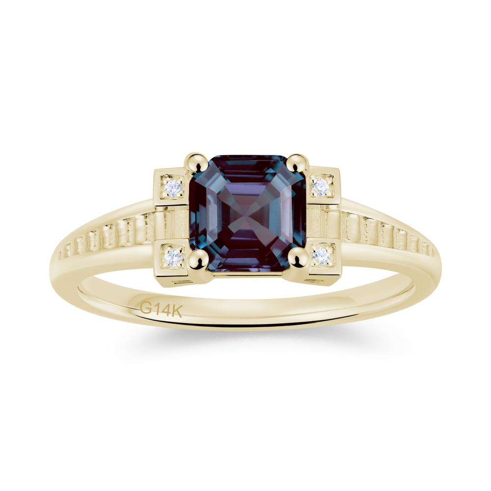 Asscher Cut Amethyst Tapered Ring - LUO Jewelry #gemstone_Alexandrite