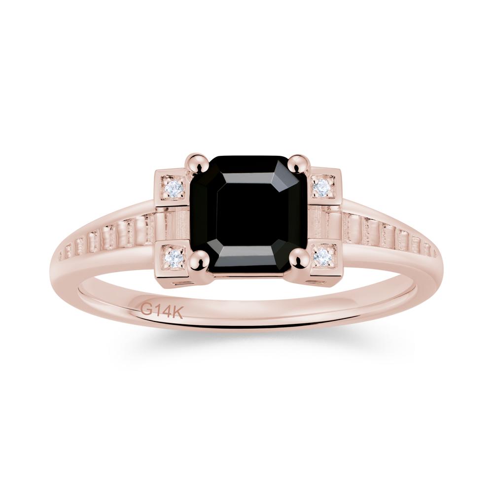 Asscher Cut Amethyst Tapered Ring - LUO Jewelry #gemstone_Black Spinel