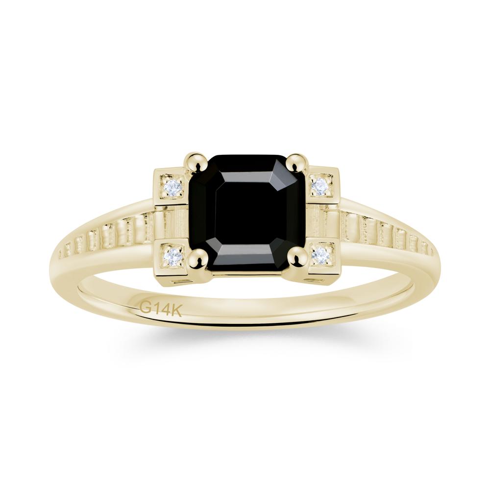 Asscher Cut Amethyst Tapered Ring - LUO Jewelry #gemstone_Black Spinel