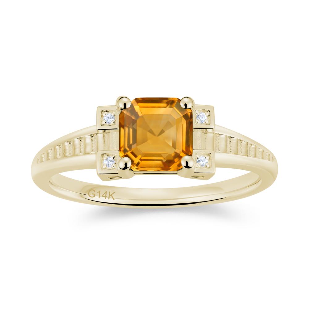 Asscher Cut Amethyst Tapered Ring - LUO Jewelry #gemstone_Citrine