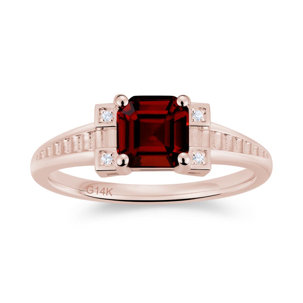 Asscher Cut Amethyst Tapered Ring - LUO Jewelry #gemstone_Garnet