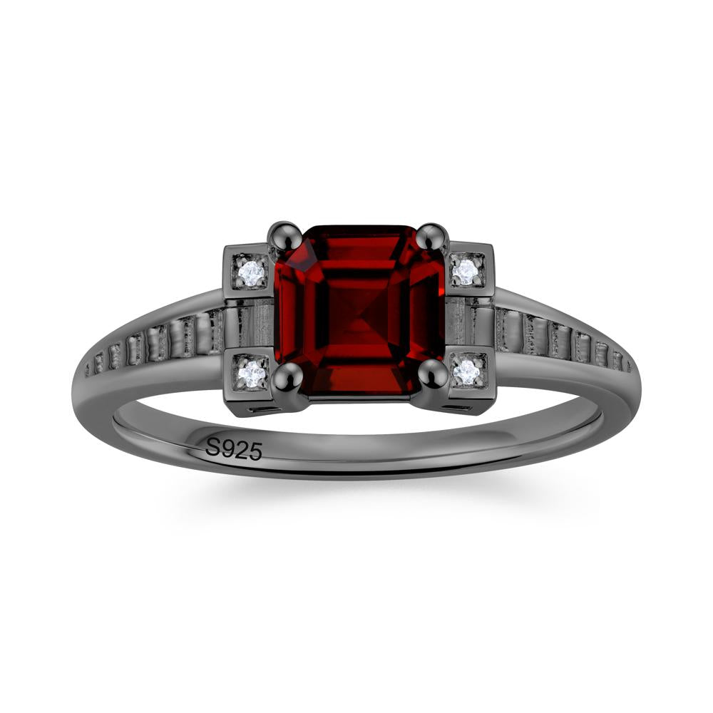 Asscher Cut Amethyst Tapered Ring - LUO Jewelry #gemstone_Garnet