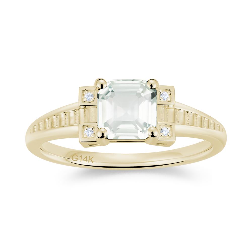 Asscher Cut Amethyst Tapered Ring - LUO Jewelry #gemstone_Green Amethyst