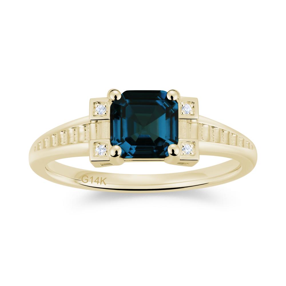 Asscher Cut Amethyst Tapered Ring - LUO Jewelry #gemstone_London Blue Topaz
