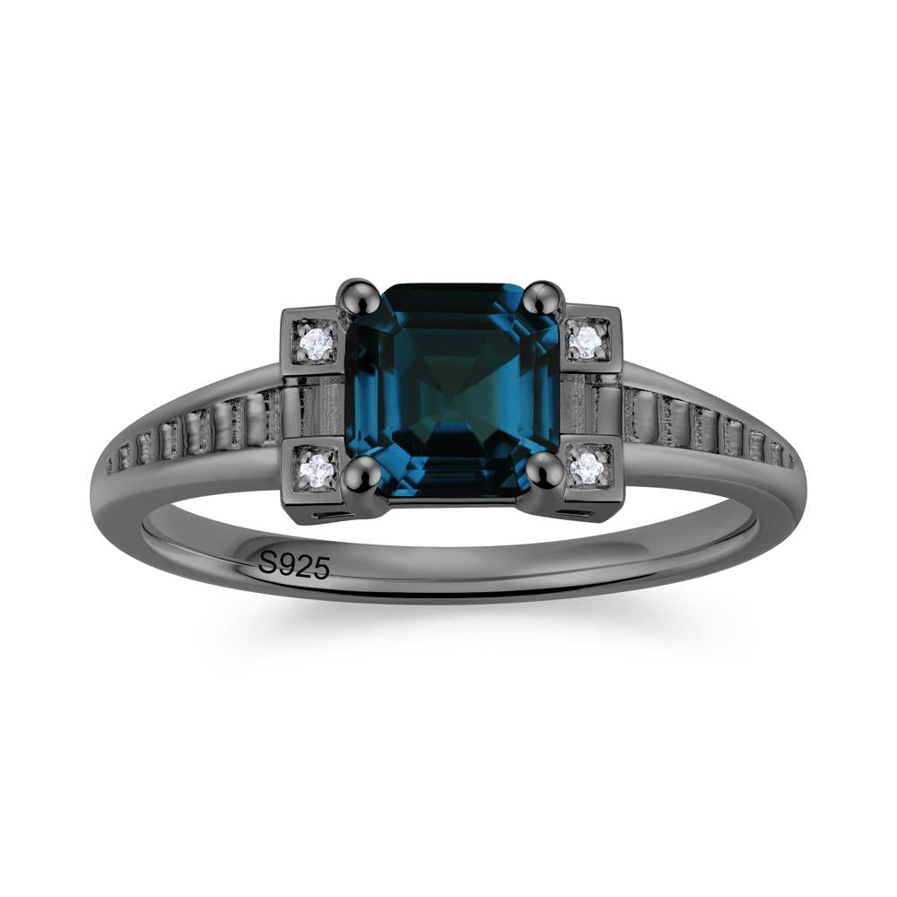 Asscher Cut Amethyst Tapered Ring - LUO Jewelry #gemstone_London Blue Topaz