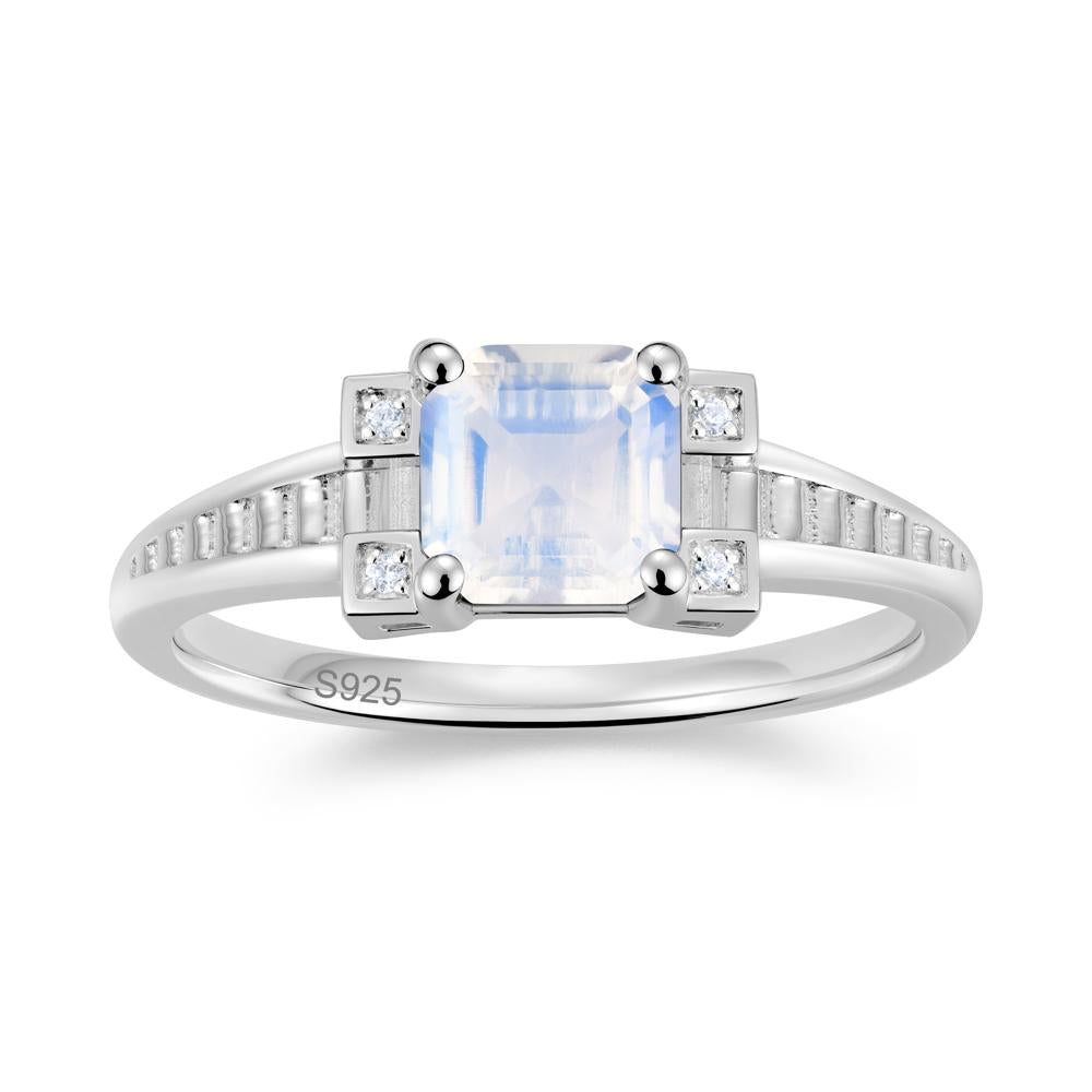 Asscher Cut Amethyst Tapered Ring - LUO Jewelry #gemstone_Moonstone