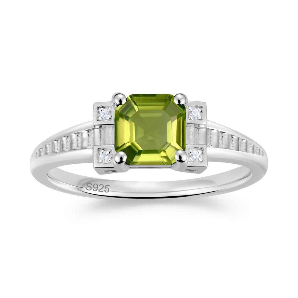 Asscher Cut Amethyst Tapered Ring - LUO Jewelry #gemstone_Peridot
