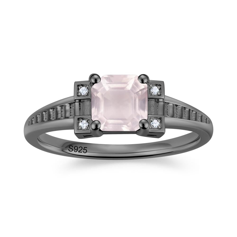 Asscher Cut Amethyst Tapered Ring - LUO Jewelry #gemstone_Rose Quartz