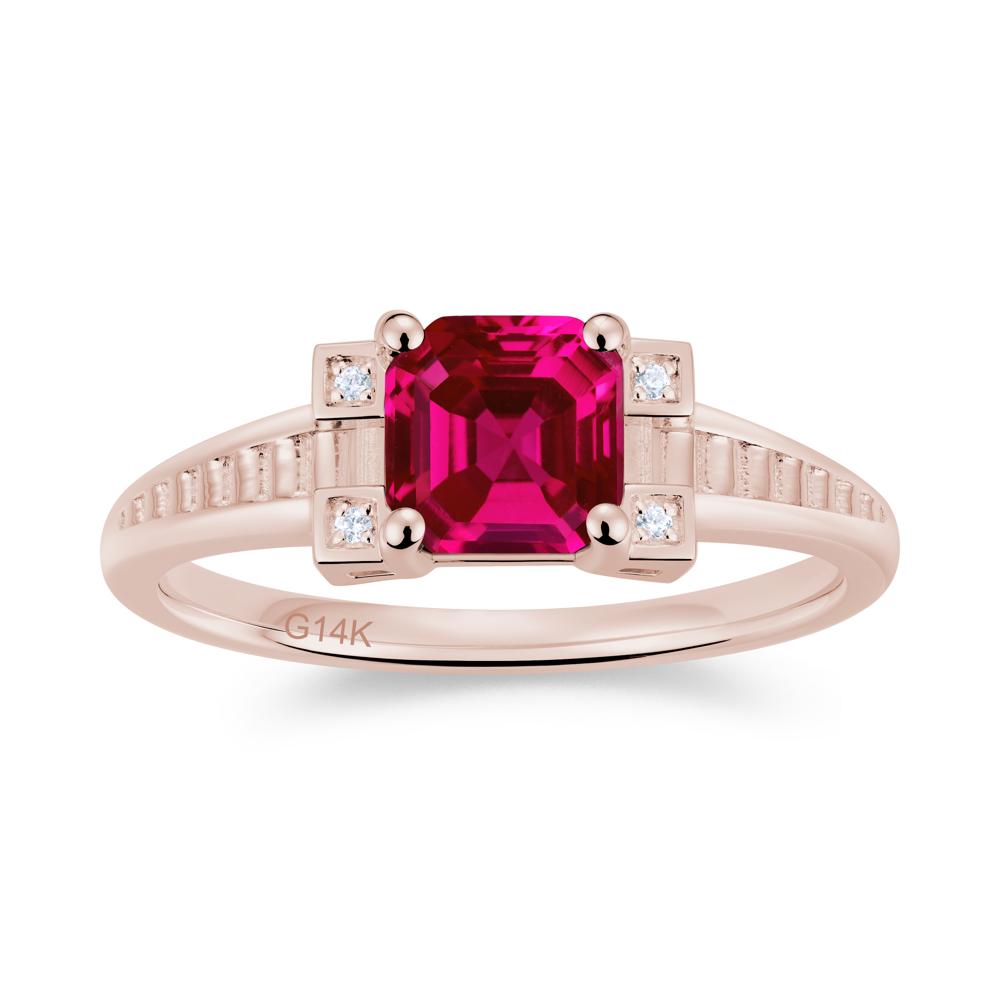 Asscher Cut Amethyst Tapered Ring - LUO Jewelry #gemstone_Ruby