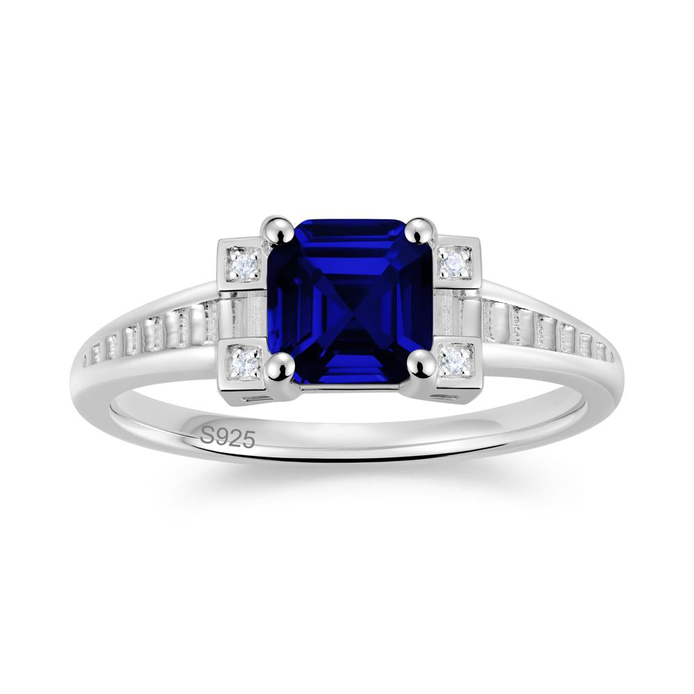 Asscher Cut Amethyst Tapered Ring - LUO Jewelry #gemstone_Sapphire