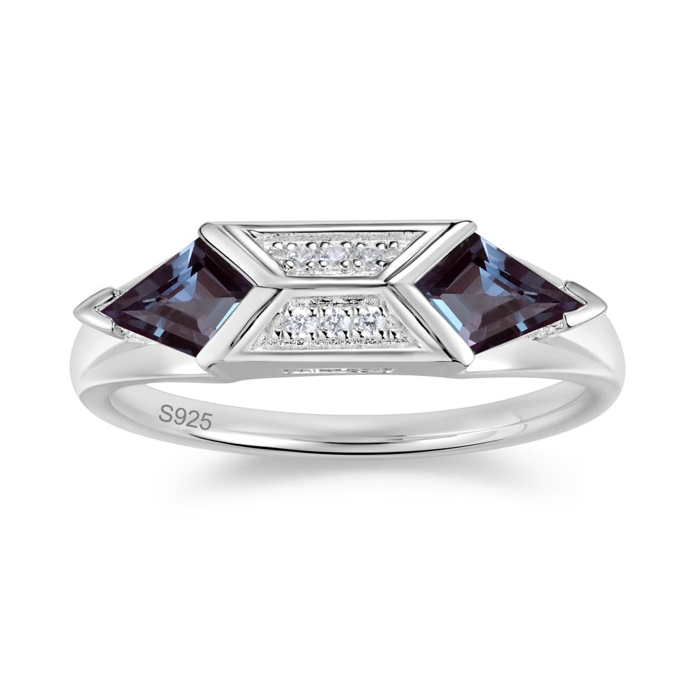 East West Kit Cut Alexandrite Promise Ring for Him and Her - LUO Jewelry #gemstone_Alexandrite