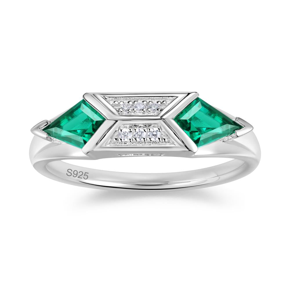 East West Kit Cut Alexandrite Promise Ring for Him and Her - LUO Jewelry #gemstone_Emerald