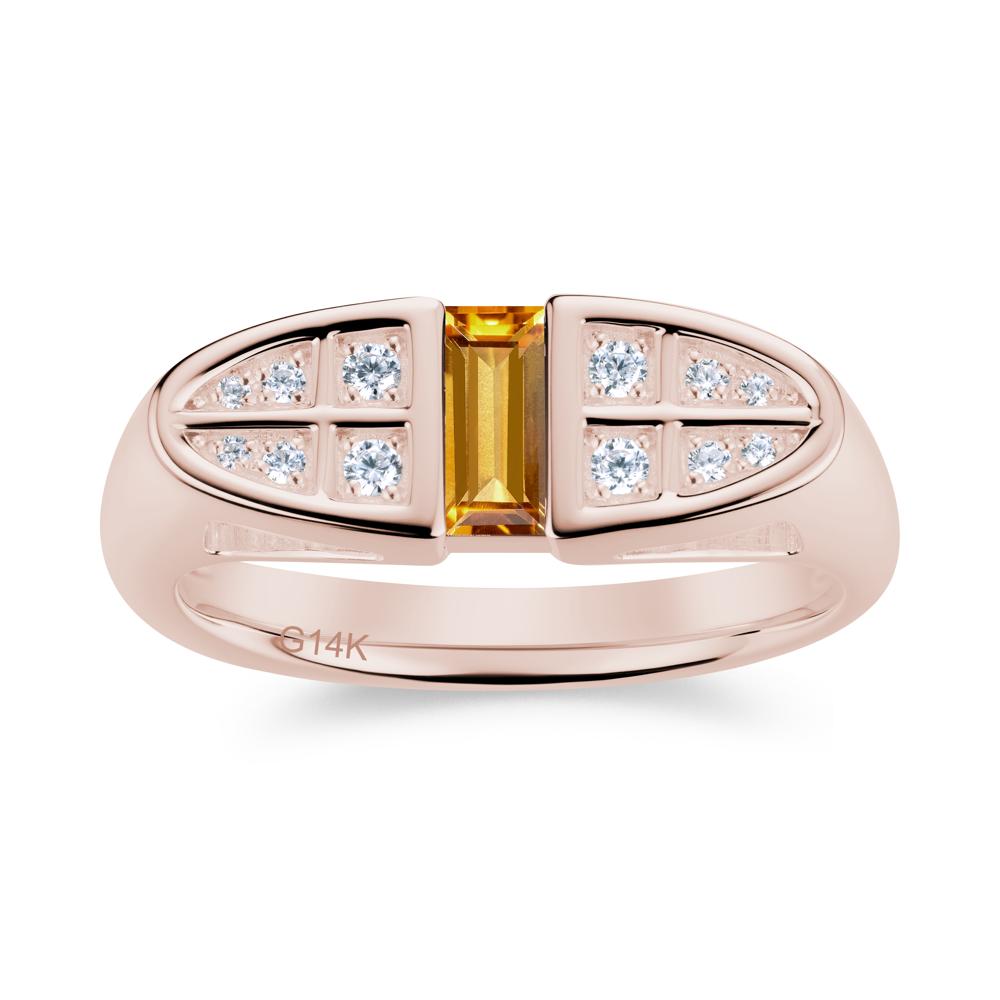 Signet Cross Baguette Aquamarine Ring - LUO Jewelry #gemstone_Citrine