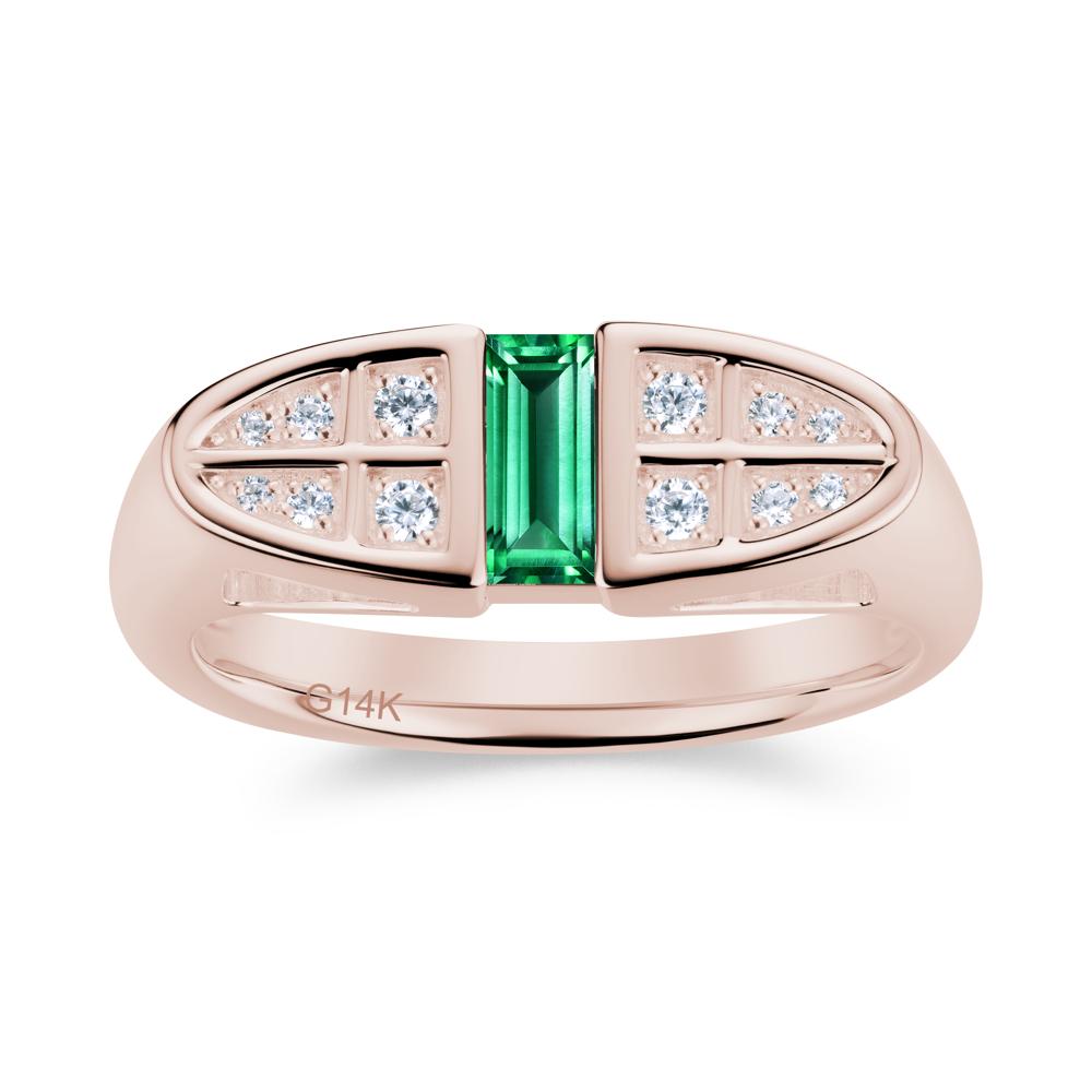 Signet Cross Baguette Aquamarine Ring - LUO Jewelry #gemstone_Emerald