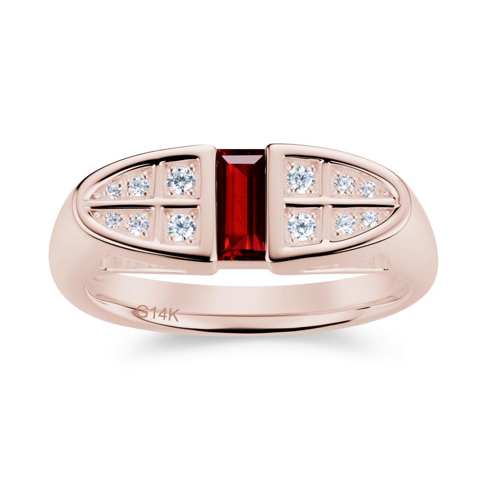 Signet Cross Baguette Aquamarine Ring - LUO Jewelry #gemstone_Garnet