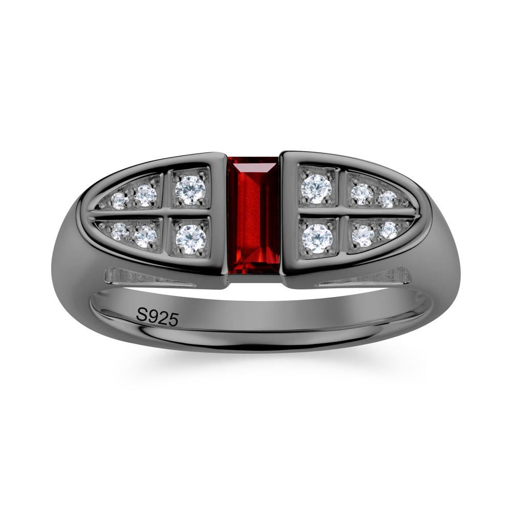Signet Cross Baguette Aquamarine Ring - LUO Jewelry #gemstone_Garnet