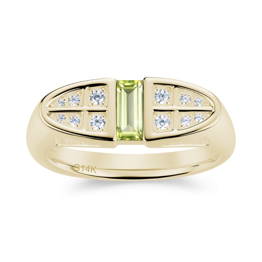 Signet Cross Baguette Aquamarine Ring - LUO Jewelry #gemstone_Peridot