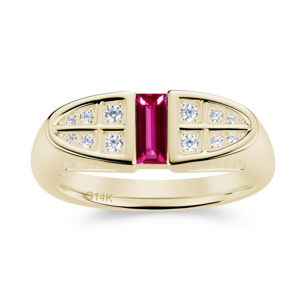 Signet Cross Baguette Aquamarine Ring - LUO Jewelry #gemstone_Ruby
